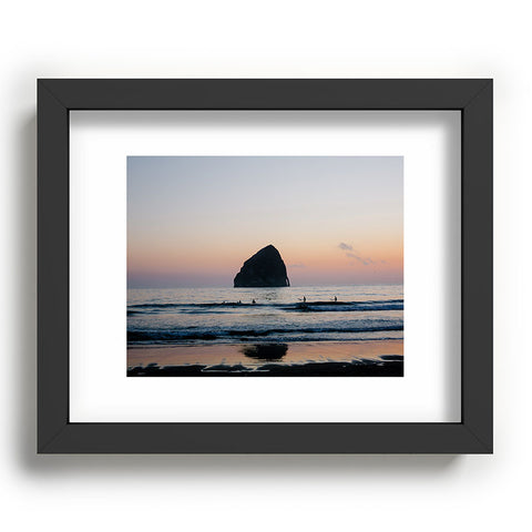 Ann Hudec Sunset Surfers Oregon Coast Recessed Framing Rectangle