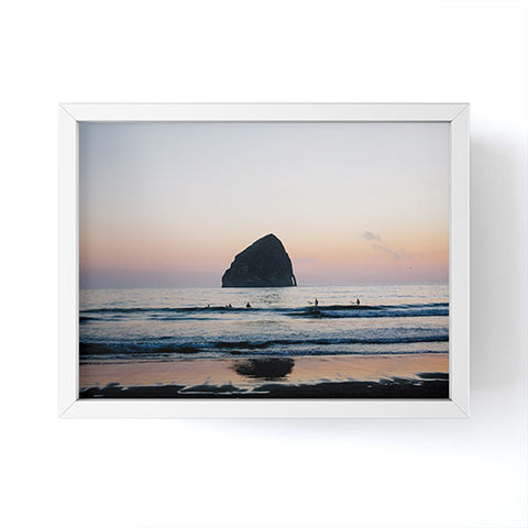 Ann Hudec Sunset Surfers Oregon Coast Framed Mini Art Print