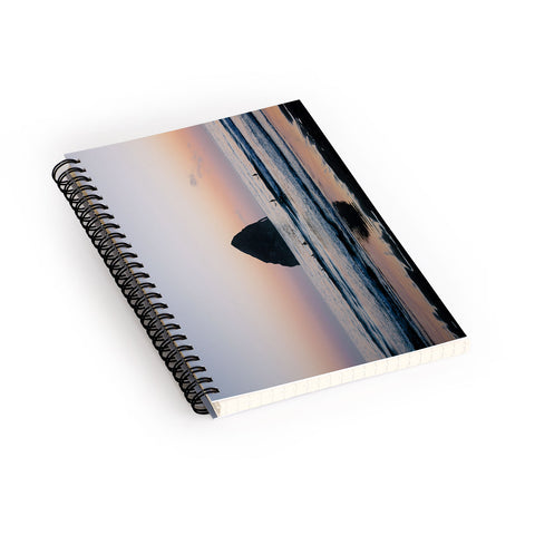 Ann Hudec Sunset Surfers Oregon Coast Spiral Notebook