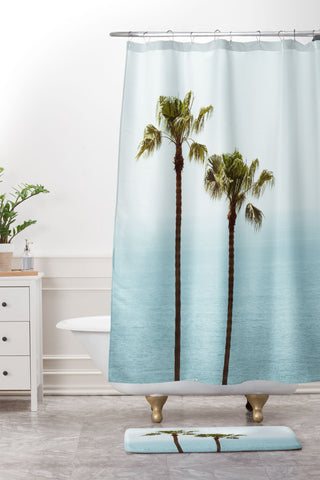 Ann Hudec Two Palms x Laguna Beach Vista Shower Curtain And Mat