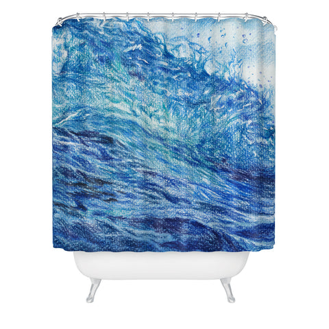 Anna Shell Blue wave Shower Curtain