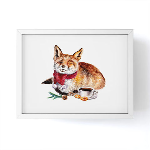 Anna Shell Coffee Fox Framed Mini Art Print