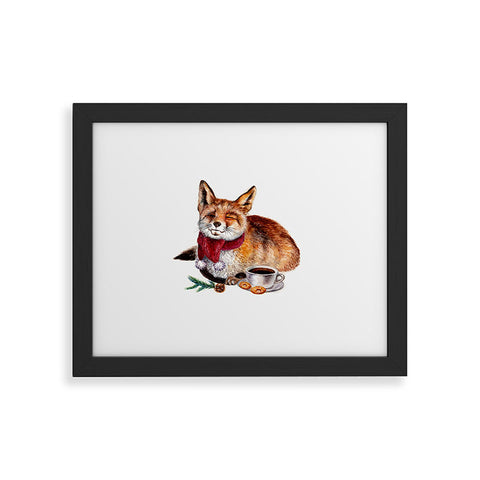 Anna Shell Coffee Fox Framed Art Print