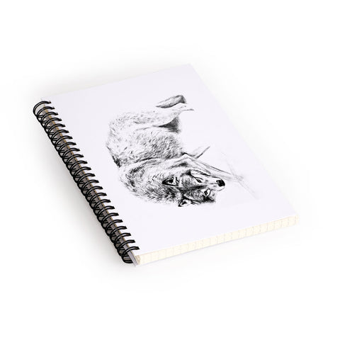 Anna Shell Crouching wolf pencil Spiral Notebook