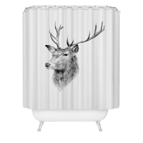 Anna Shell Deer horns Shower Curtain