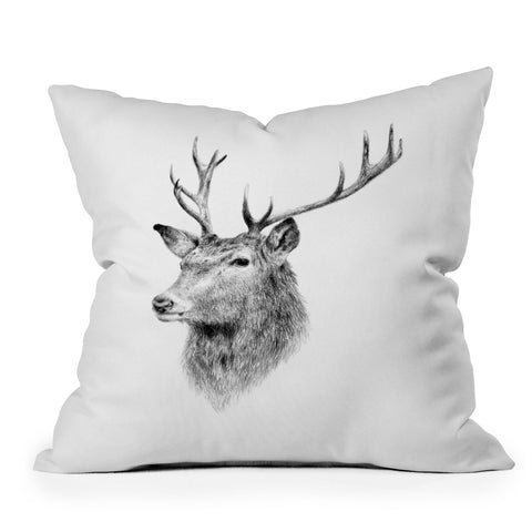 Anna Shell Deer horns Throw Pillow