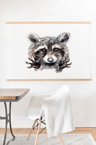 Anna Shell Magic raccoon Art Print And Hanger