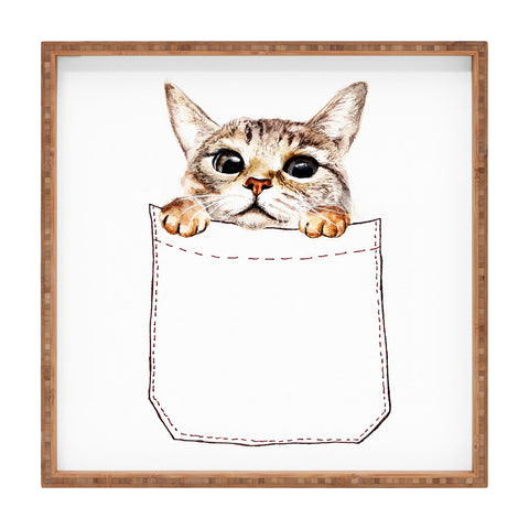 Anna Shell Pocket cat Square Tray