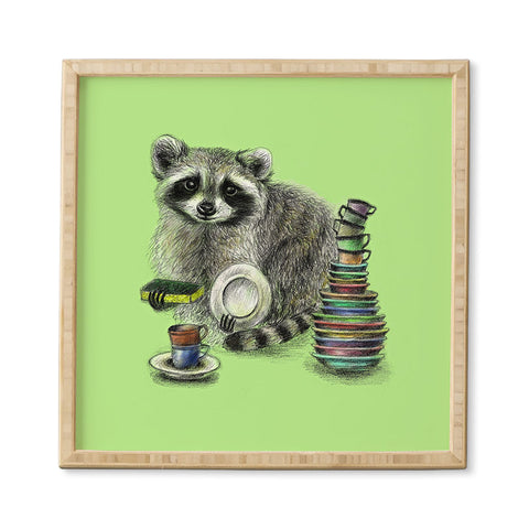 Anna Shell Raccoon Framed Wall Art