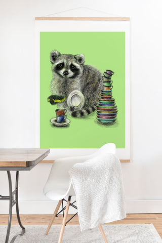 Anna Shell Raccoon Art Print And Hanger