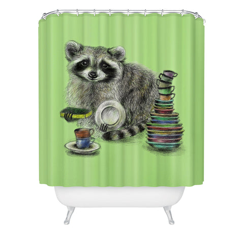 Anna Shell Raccoon Shower Curtain