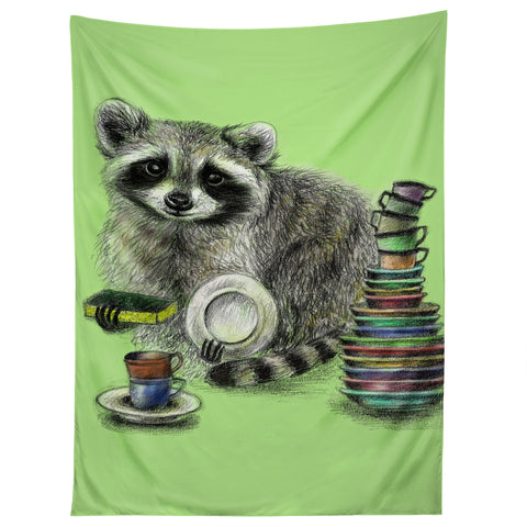 Anna Shell Raccoon Tapestry