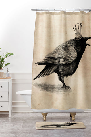 Anna Shell Raven Shower Curtain And Mat