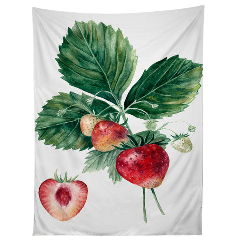 Anna Shell Strawberry botanical art Tapestry