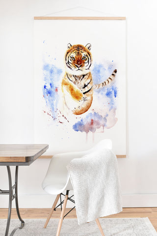 Anna Shell Tiger in snow Art Print And Hanger