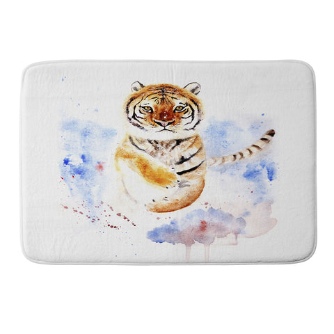 Anna Shell Tiger in snow Memory Foam Bath Mat