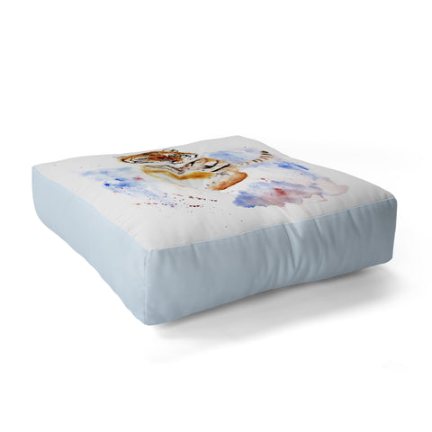 Anna Shell Tiger in snow Floor Pillow Square