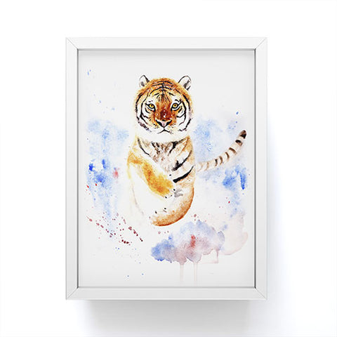 Anna Shell Tiger in snow Framed Mini Art Print