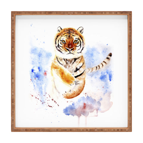 Anna Shell Tiger in snow Square Tray