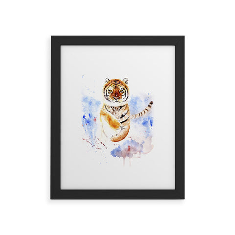 Anna Shell Tiger in snow Framed Art Print