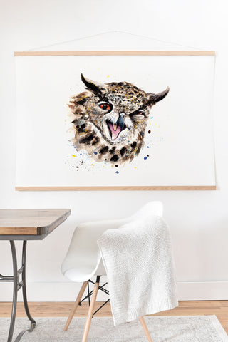Anna Shell Winking Owl Art Print And Hanger