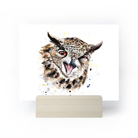 Anna Shell Winking Owl Mini Art Print