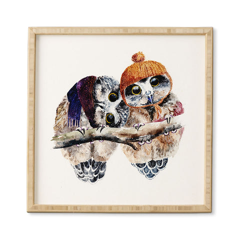 Anna Shell Winter owls Framed Wall Art