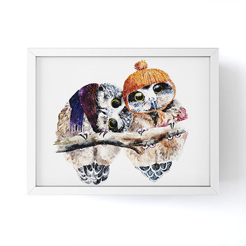 Anna Shell Winter owls Framed Mini Art Print