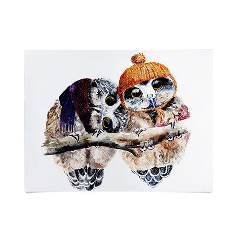 Anna Shell Winter owls Poster