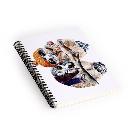 Anna Shell Winter owls Spiral Notebook