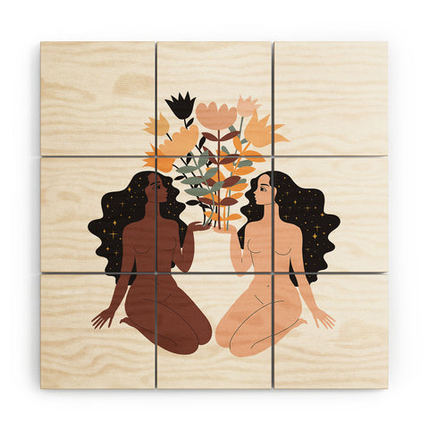 Anneamanda give and receive Wood Wall Mural