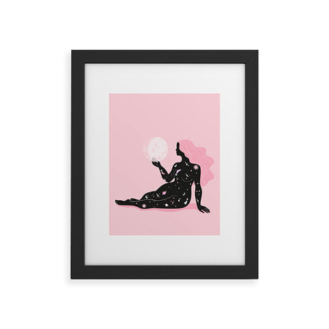 Anneamanda moon goddess Framed Art Print