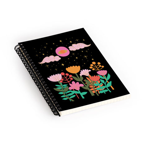 Anneamanda pink moon garden Spiral Notebook