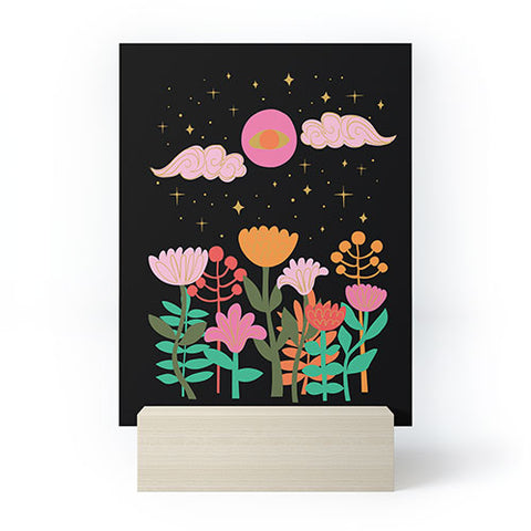 Anneamanda pink moon garden Mini Art Print