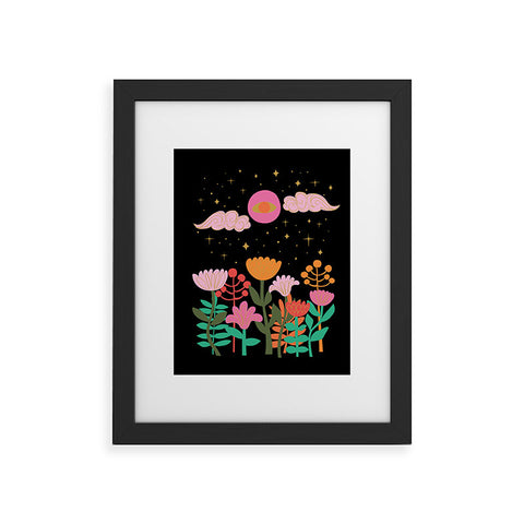 Anneamanda pink moon garden Framed Art Print