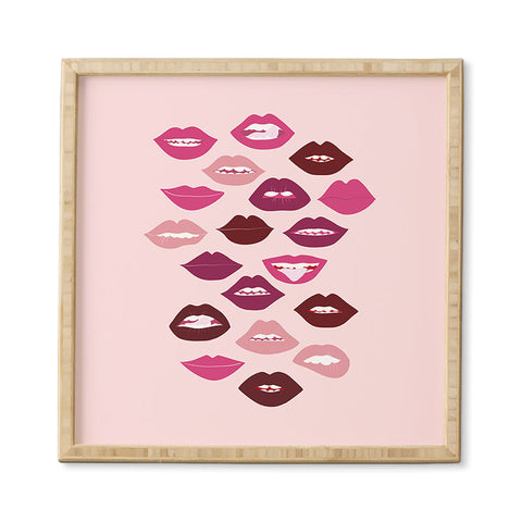 Anneamanda ruby lips Framed Wall Art