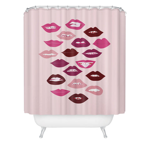 Anneamanda ruby lips Shower Curtain
