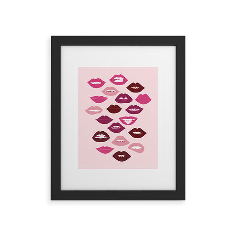 Anneamanda ruby lips Framed Art Print