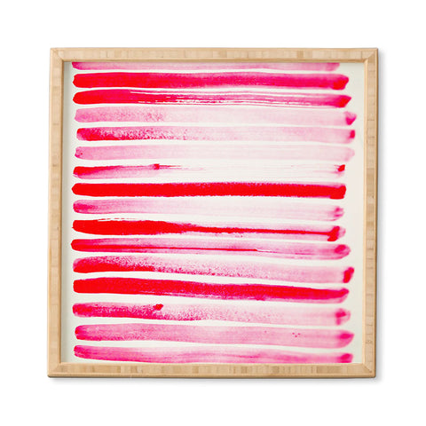 ANoelleJay Christmas Candy Cane Red Stripe Framed Wall Art