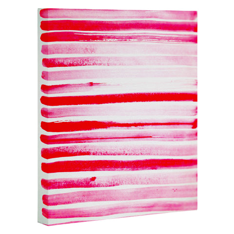 ANoelleJay Christmas Candy Cane Red Stripe Art Canvas