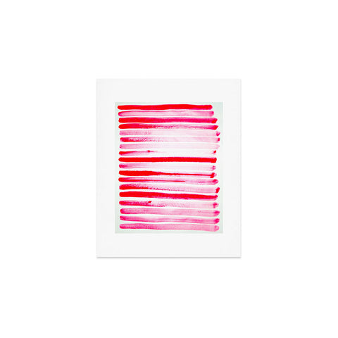 ANoelleJay Christmas Candy Cane Red Stripe Art Print