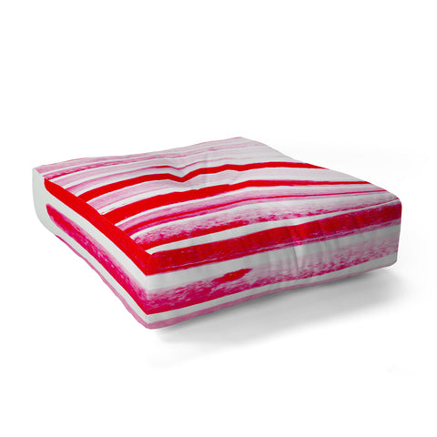ANoelleJay Christmas Candy Cane Red Stripe Floor Pillow Square