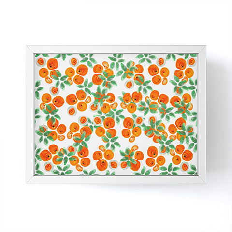ANoelleJay Fresh Orange Juice Pattern Framed Mini Art Print