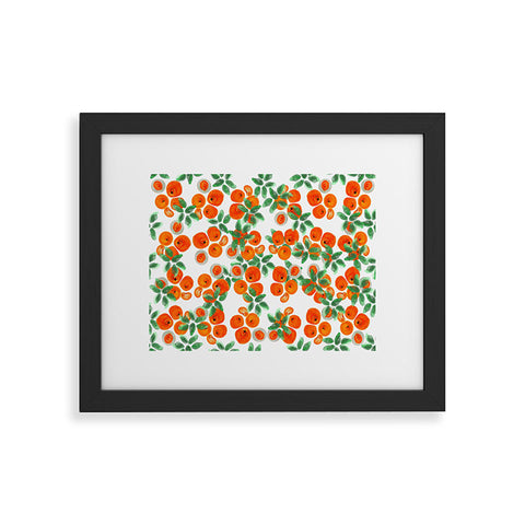 ANoelleJay Fresh Orange Juice Pattern Framed Art Print