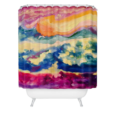 ANoelleJay My Starry Watercolor Night Shower Curtain