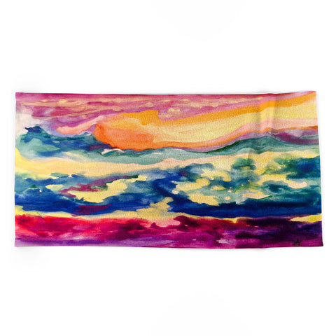 ANoelleJay My Starry Watercolor Night Beach Towel
