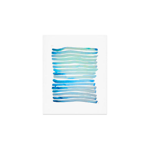 ANoelleJay New Year Blue Water Lines Art Print