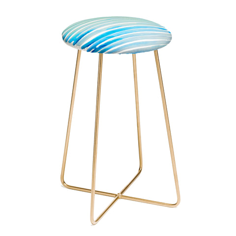 ANoelleJay New Year Blue Water Lines Counter Stool