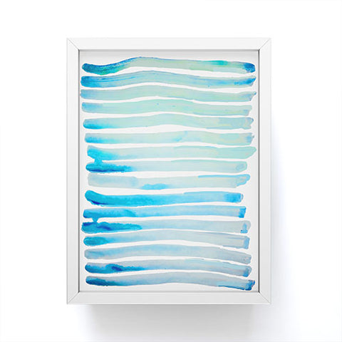 ANoelleJay New Year Blue Water Lines Framed Mini Art Print