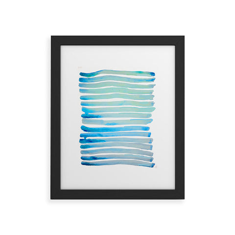 ANoelleJay New Year Blue Water Lines Framed Art Print